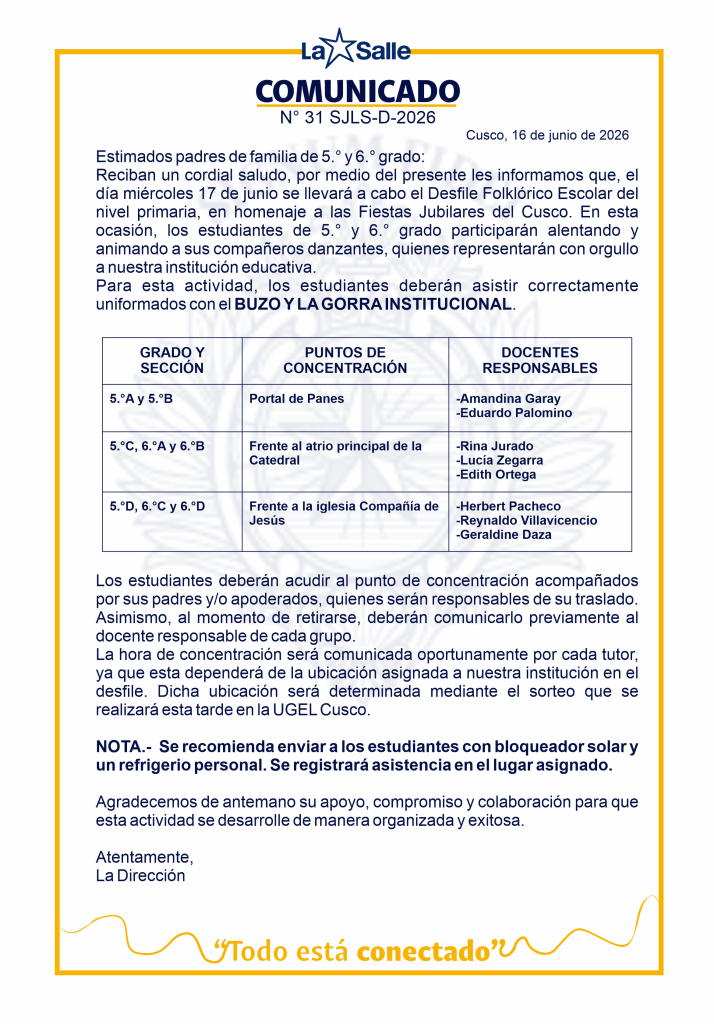 31 COMUNICADO